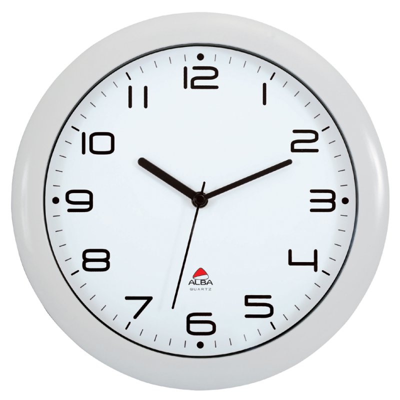 ALBA wandklok HORNEW wit quartz uurwerk stil 30cm